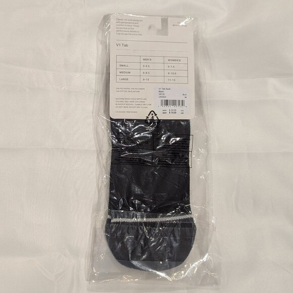 NWT Vuori V1 Tab Sock No Show Performance Sock (Black, Women's Medium) - Picture 3 of 8